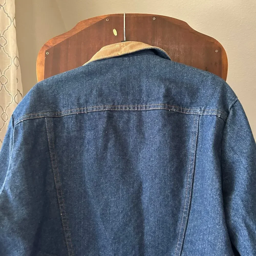 VTG Wrangler Blanket Lined Denim Western Jacket USA Size 42 Classic Style